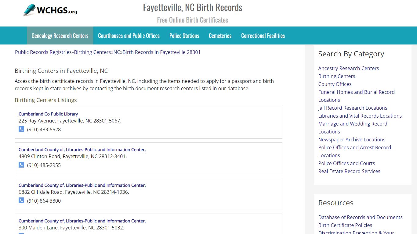Fayetteville, NC Birth Records - Free Online Birth Certificates